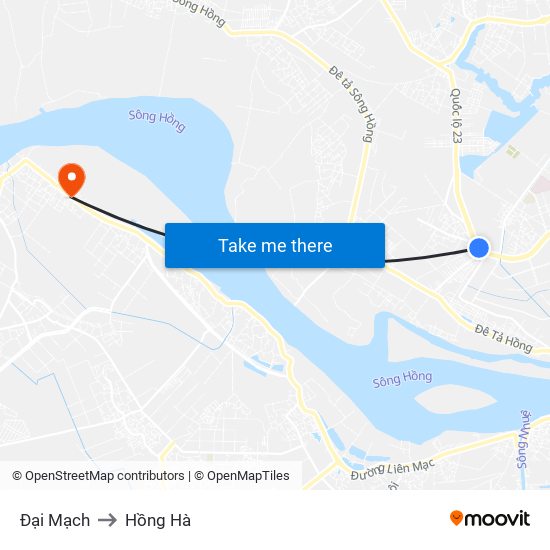 Đại Mạch to Hồng Hà map