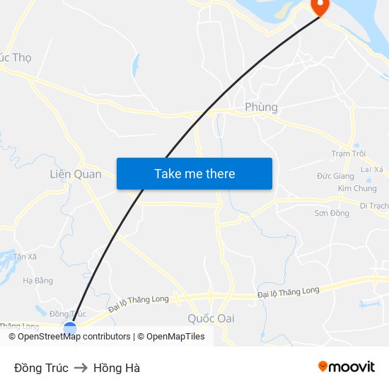 Đồng Trúc to Hồng Hà map