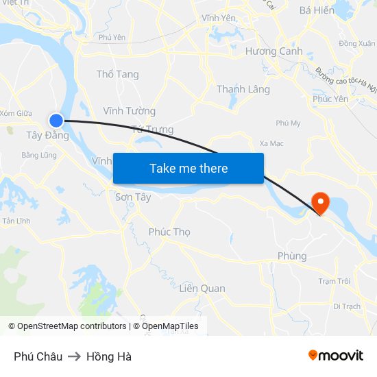 Phú Châu to Hồng Hà map