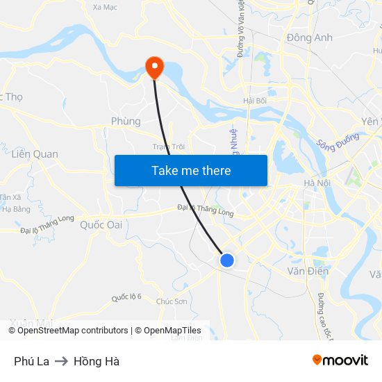 Phú La to Hồng Hà map
