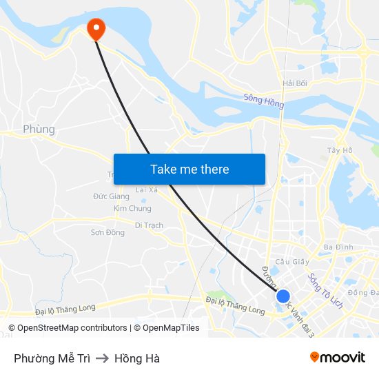 Phường Mễ Trì to Hồng Hà map