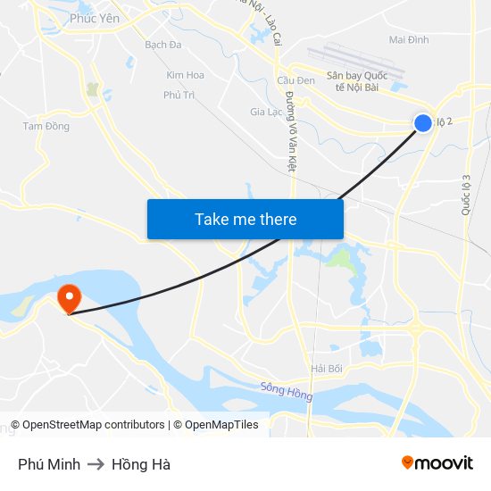 Phú Minh to Hồng Hà map