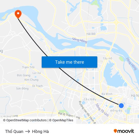 Thổ Quan to Hồng Hà map