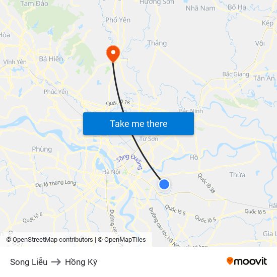 Song Liễu to Hồng Kỳ map