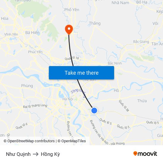 Như Quỳnh to Hồng Kỳ map