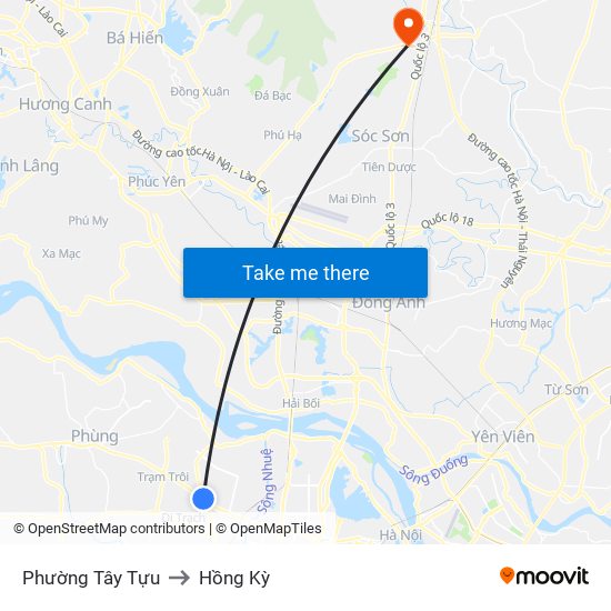 Phường Tây Tựu to Hồng Kỳ map