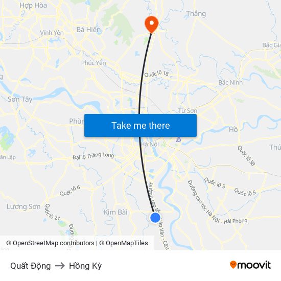 Quất Động to Hồng Kỳ map