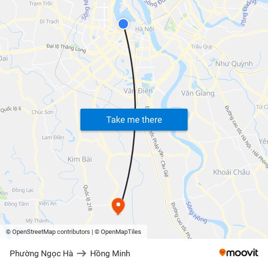 Phường Ngọc Hà to Hồng Minh map