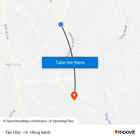 Tân Ước to Hồng Minh map