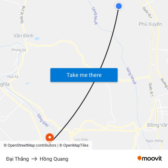 Đại Thắng to Hồng Quang map