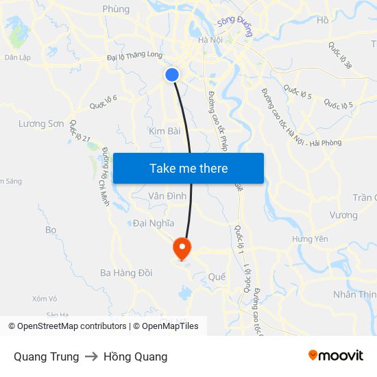 Quang Trung to Hồng Quang map