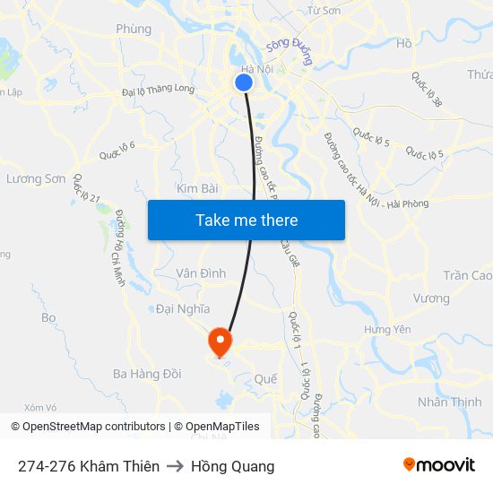 274-276 Khâm Thiên to Hồng Quang map