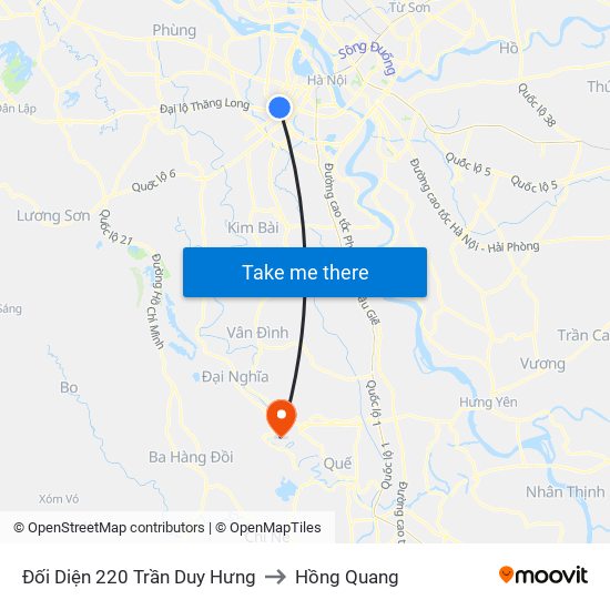 Đối Diện 220 Trần Duy Hưng to Hồng Quang map