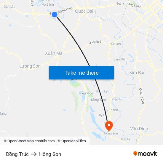 Đồng Trúc to Hồng Sơn map