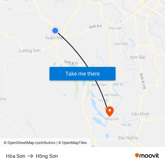 Hòa Sơn to Hồng Sơn map