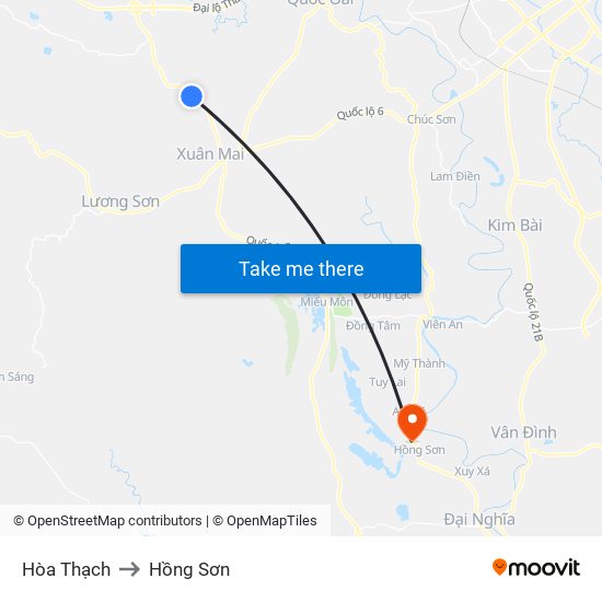 Hòa Thạch to Hồng Sơn map