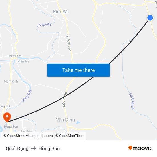 Quất Động to Hồng Sơn map