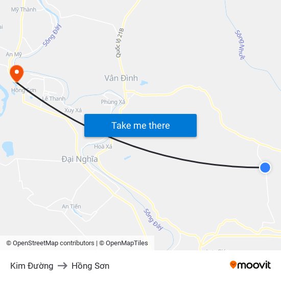 Kim Đường to Hồng Sơn map