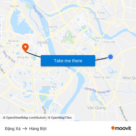 Đặng Xá to Hàng Bột map