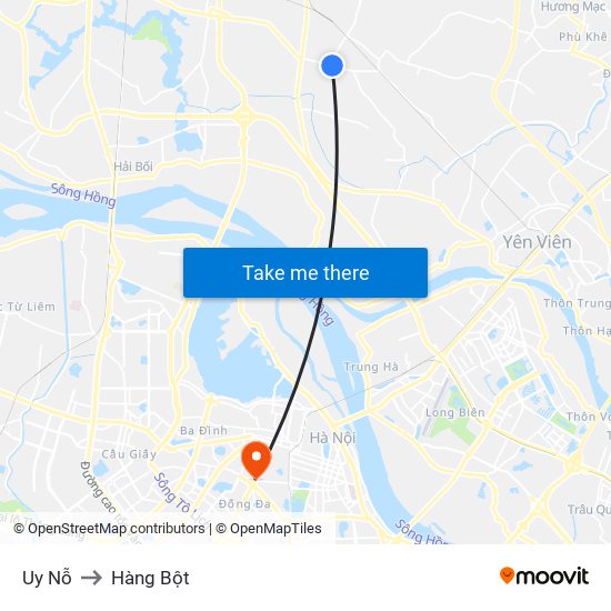 Uy Nỗ to Hàng Bột map