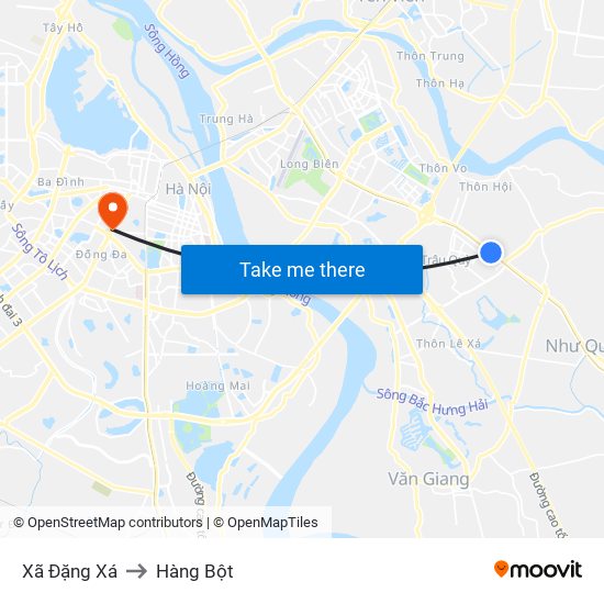 Xã Đặng Xá to Hàng Bột map