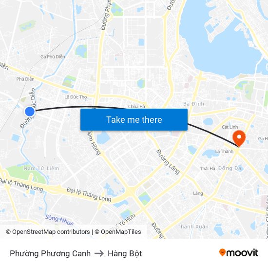 Phường Phương Canh to Hàng Bột map