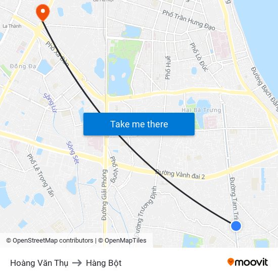 Hoàng Văn Thụ to Hàng Bột map