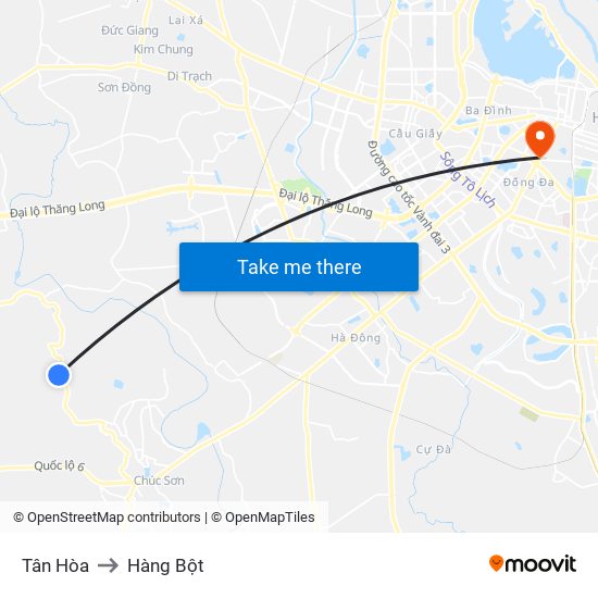 Tân Hòa to Hàng Bột map