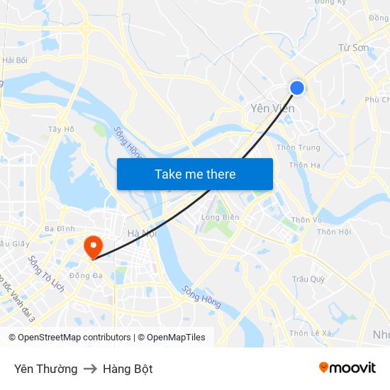 Yên Thường to Hàng Bột map