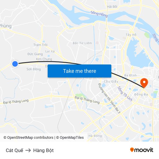 Cát Quế to Hàng Bột map