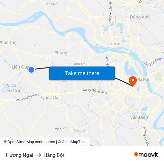 Hương Ngải to Hàng Bột map