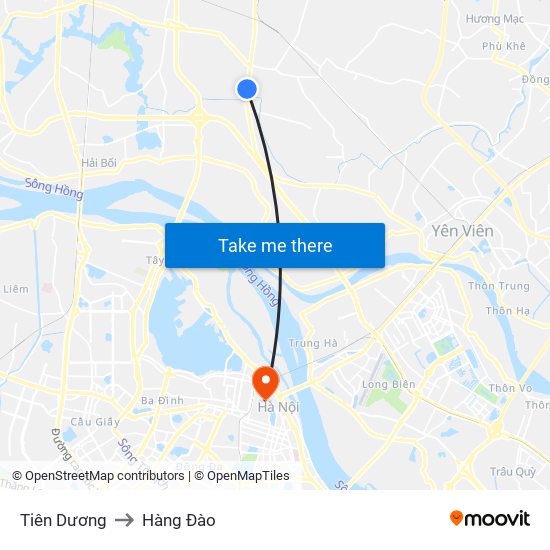 Tiên Dương to Hàng Đào map