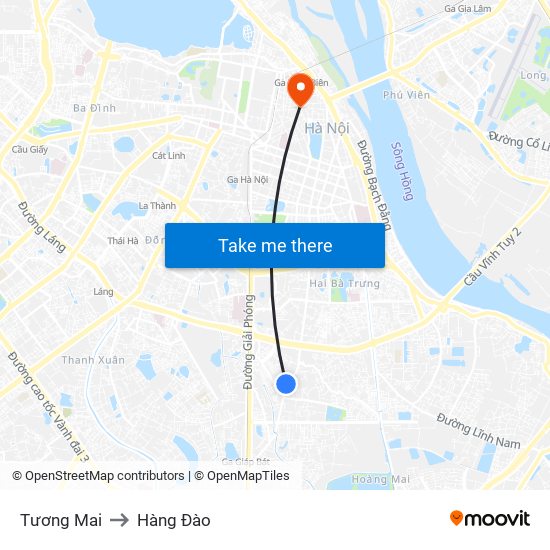 Tương Mai to Hàng Đào map