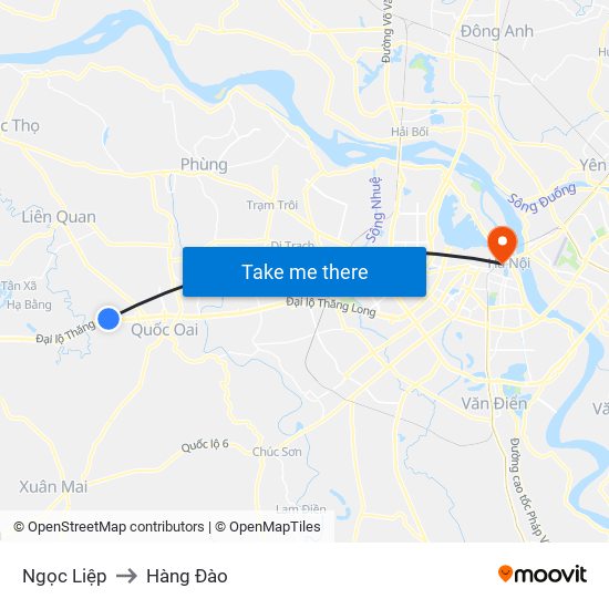 Ngọc Liệp to Hàng Đào map