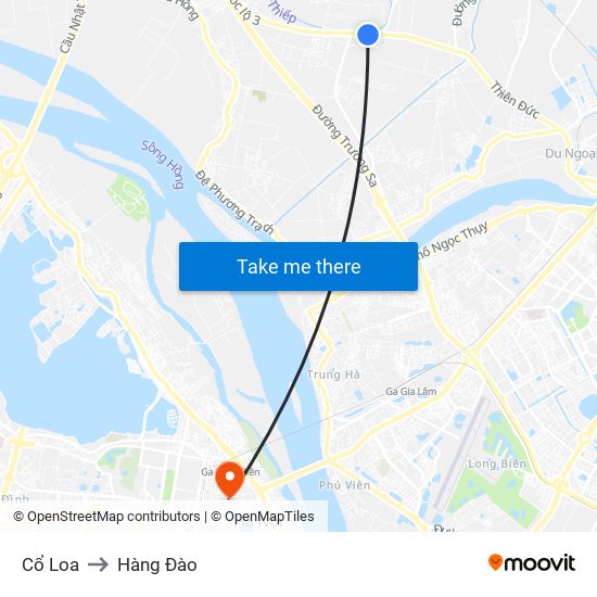 Cổ Loa to Hàng Đào map