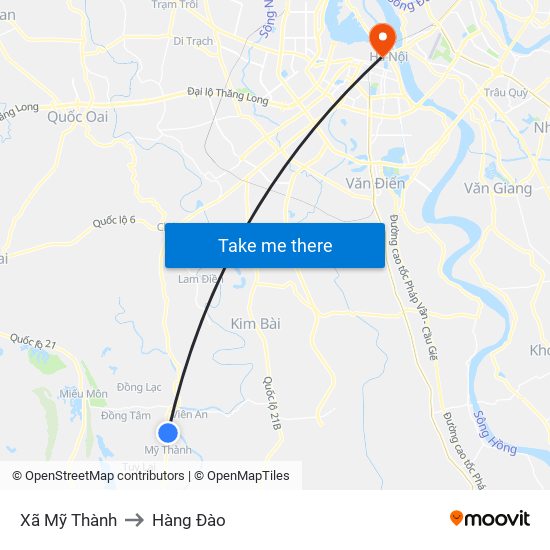 Xã Mỹ Thành to Hàng Đào map