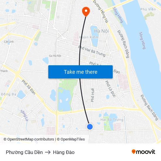 Phường Cầu Dền to Hàng Đào map