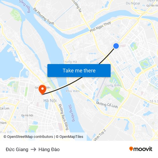 Đức Giang to Hàng Đào map