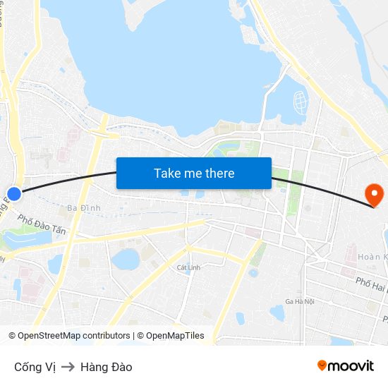 Cống Vị to Hàng Đào map