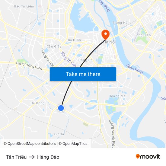 Tân Triều to Hàng Đào map