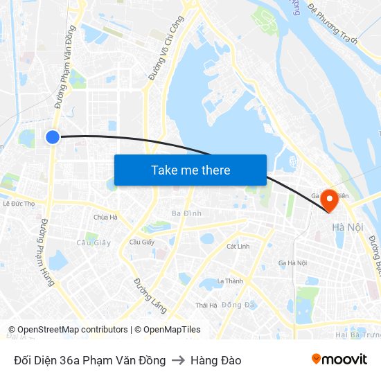 Đối Diện 36a Phạm Văn Đồng to Hàng Đào map