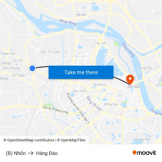 (B) Nhổn to Hàng Đào map