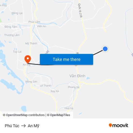 Phú Túc to An Mỹ map