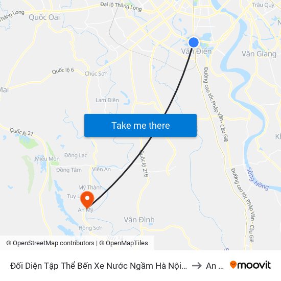 Đối Diện Tập Thể Bến Xe Nước Ngầm Hà Nội - Ngọc Hồi to An Mỹ map