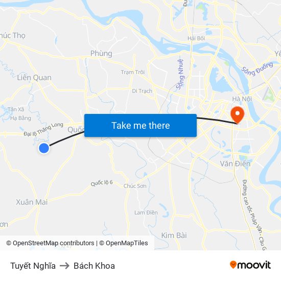 Tuyết Nghĩa to Bách Khoa map