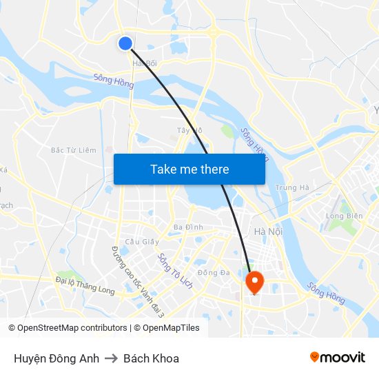 Huyện Đông Anh to Bách Khoa map