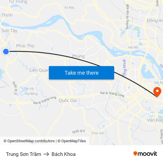 Trung Sơn Trầm to Bách Khoa map