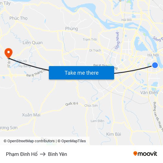 Phạm Đình Hổ to Bình Yên map