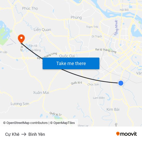 Cự Khê to Bình Yên map