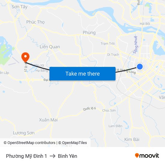 Phường Mỹ Đình 1 to Bình Yên map